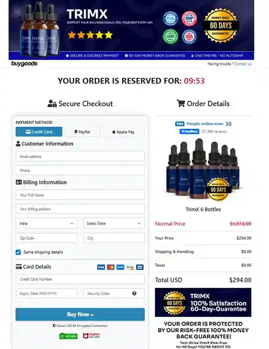 TrimX TrimX Order Page